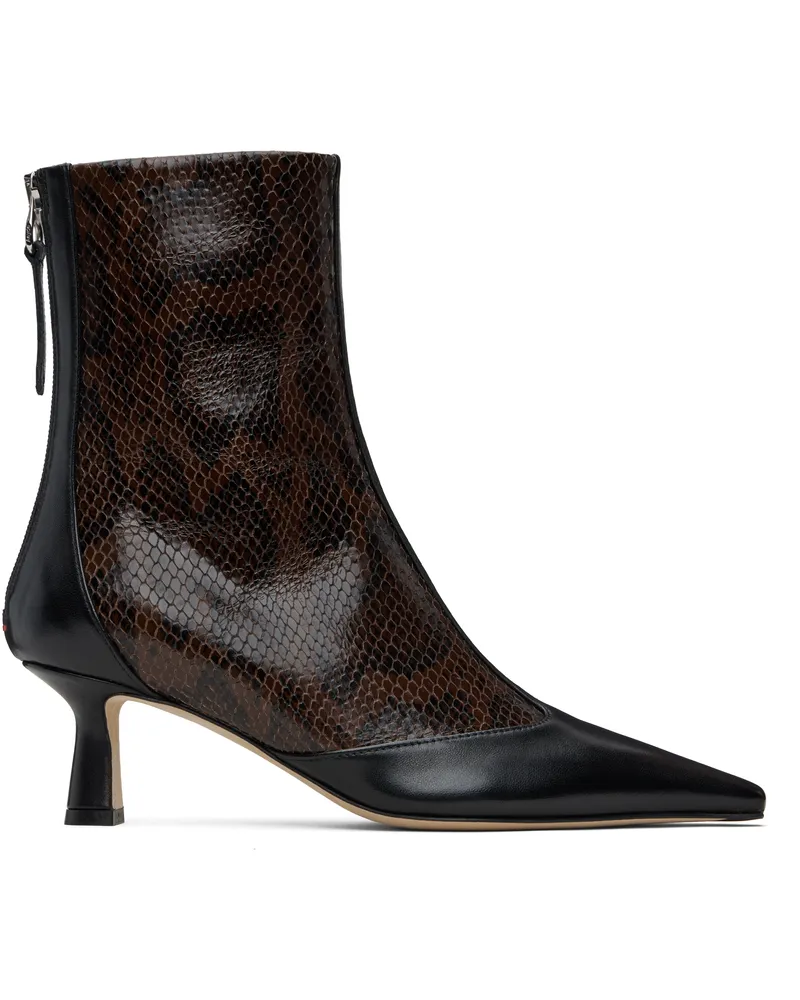 aeyde Brown & Black Sila Dual-Toned Boots Moka