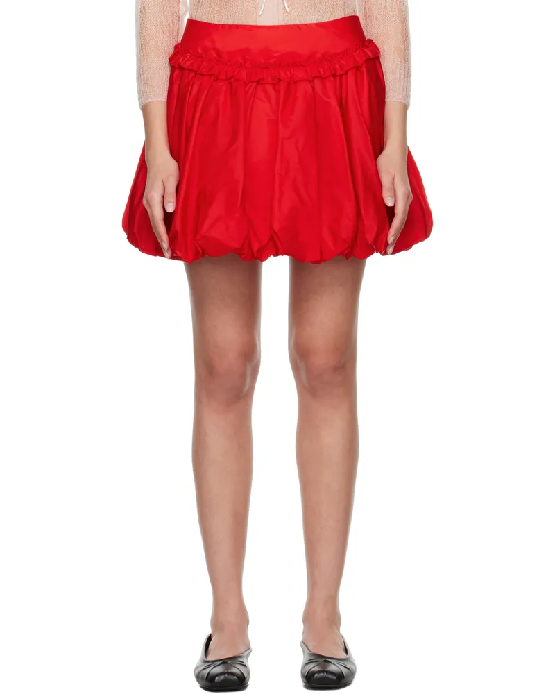 Simone Rocha Red Gathered Bubble Miniskirt Red