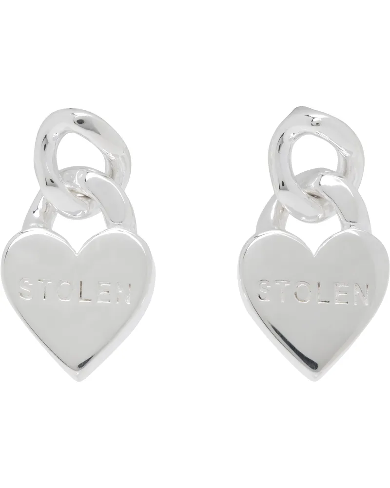 Stolen Girlfriends Club Silver Mini Love Chain Earrings Sterling