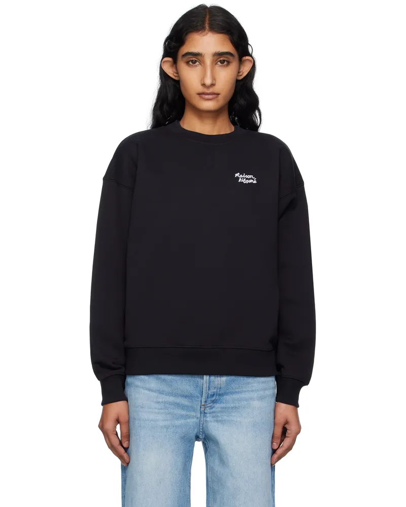 Kitsuné Black 'Maison Kitsuné' Handwriting Comfort Sweatshirt O197
