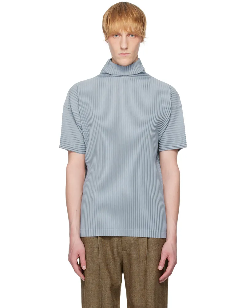 Issey Miyake Blue Color Pleats T-shirt 73-gray
