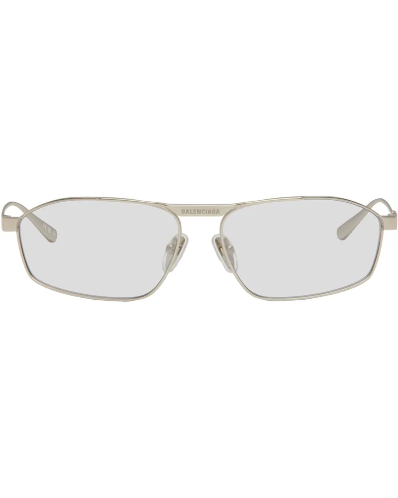 Balenciaga Silver Tag 3.0 D-Frame Sunglasses Silver-silver-grey
