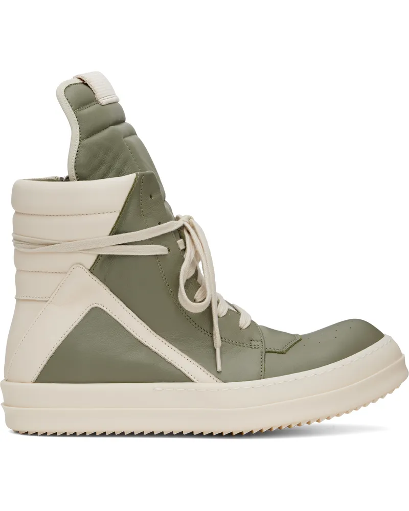 Rick Owens Green & Off-White Hollywood Geobasket Sneakers 1511