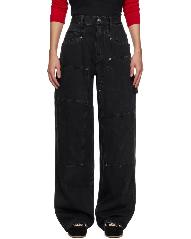 Étoile Isabel Marant Black Ophra Jeans Faded