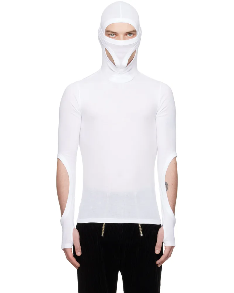 Dion Lee White Interlock Mask Turtleneck White