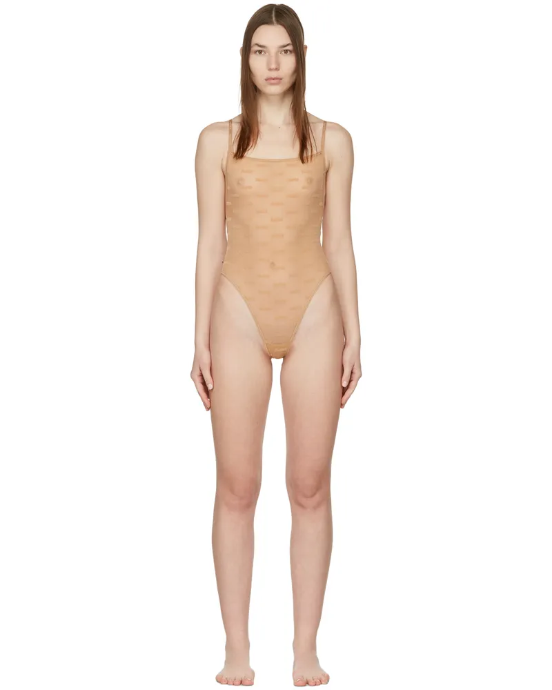 SKIMS Beige After Hours Bodysuit Ochre