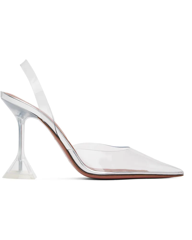 Amina Muaddi Transparent Holli Glass Sling Heels Transparent
