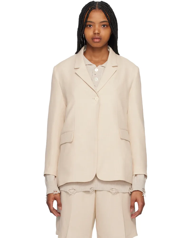 Youth Beige Oversized Blazer Ivory