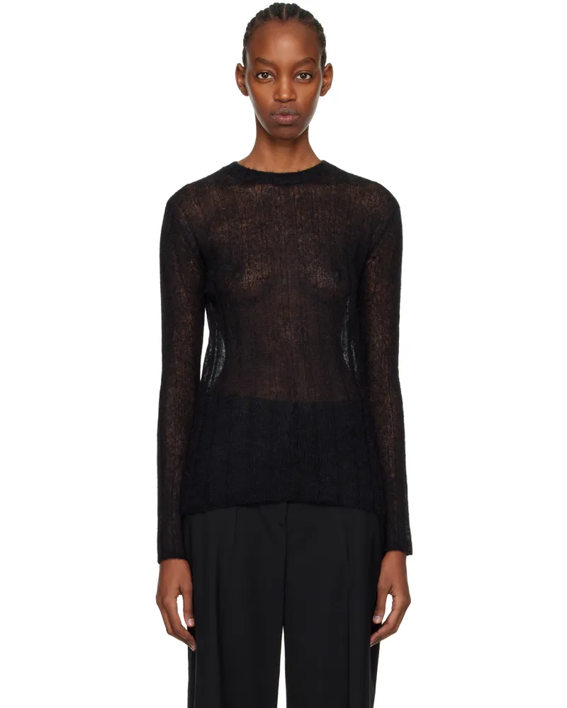 Kenzo Black Kenzo Paris Semi-Sheer Sweater Black