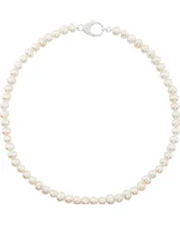 Hatton Labs White Classic Pearl Necklace Silver