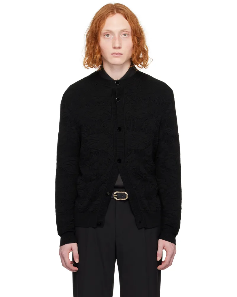 Ernest W. Baker Black Floral Cardigan Black