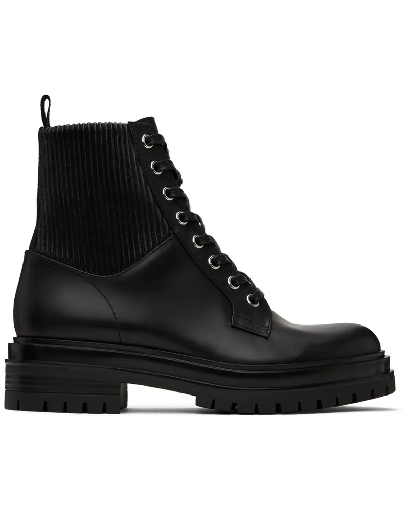 Gianvito Rossi Black Martis Ankle Boots Black+black