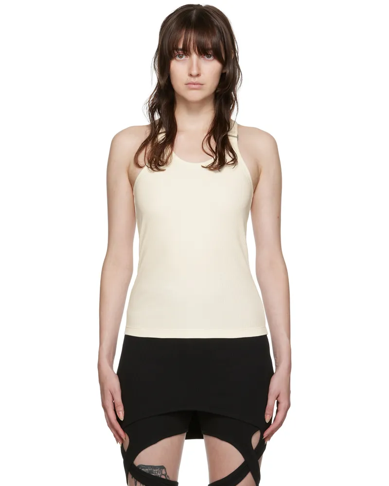 Dion Lee White E-Hook Tank Top Natural