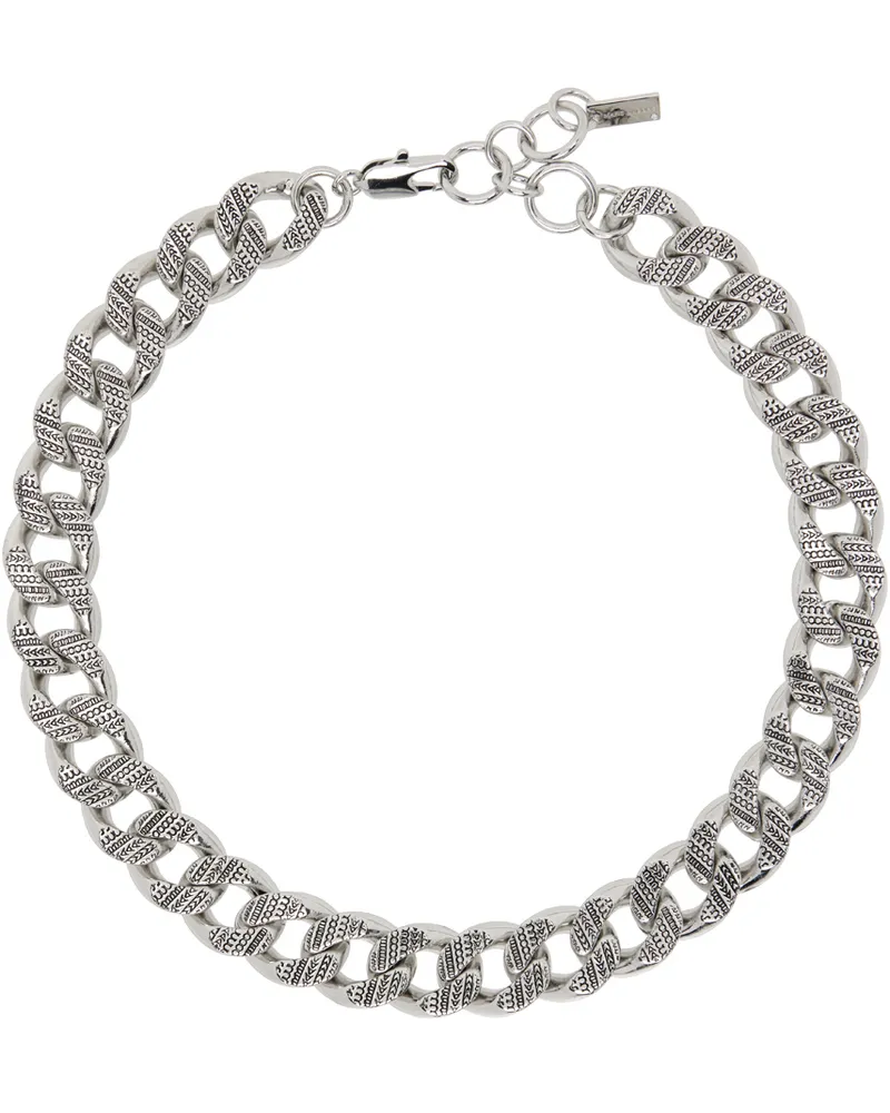 Marc Jacobs Silver Monogram Chain Link Necklace 029