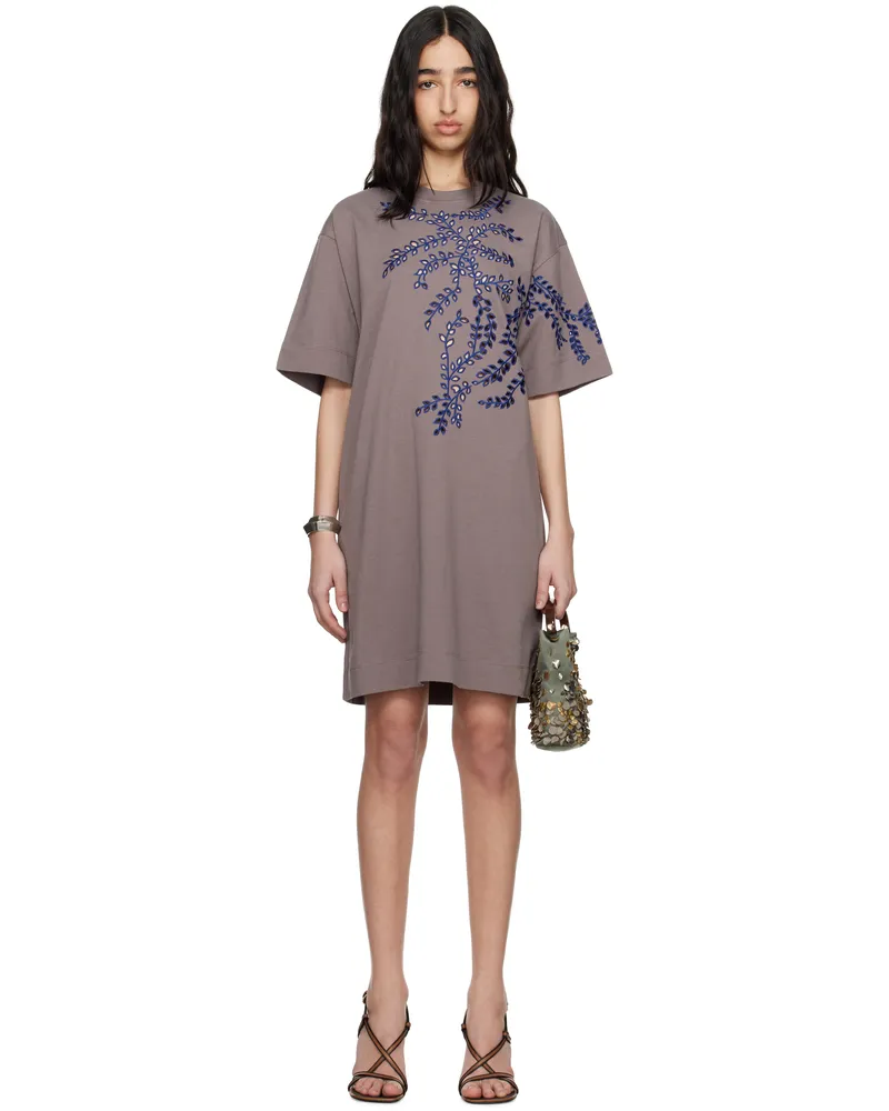 Dries van Noten Taupe Embroidered Minidress 306