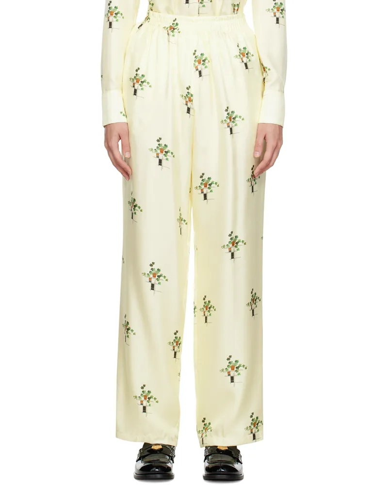 Tanner Fletcher Off-White Etta Trousers Plant