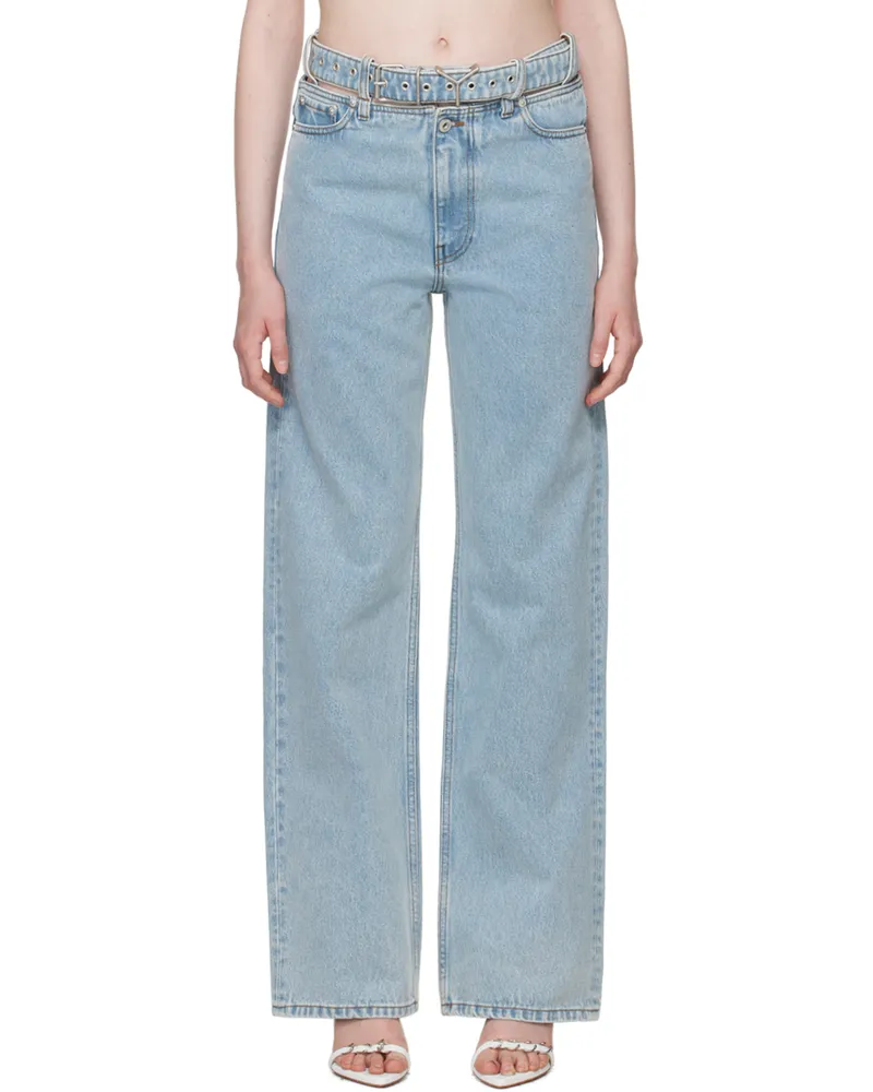 Y/PROJECT Blue Y Belt Jeans Ice