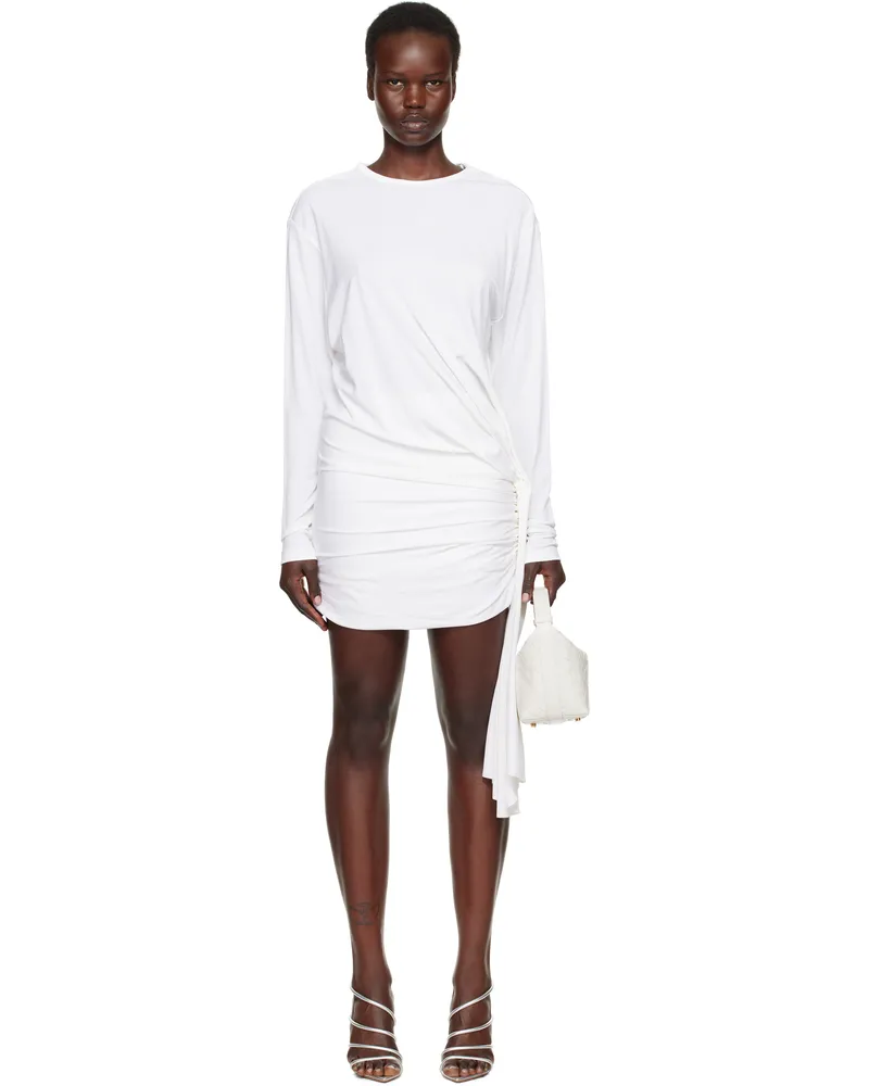 Christopher Esber White Side Cowl Drape Extension Minidress White