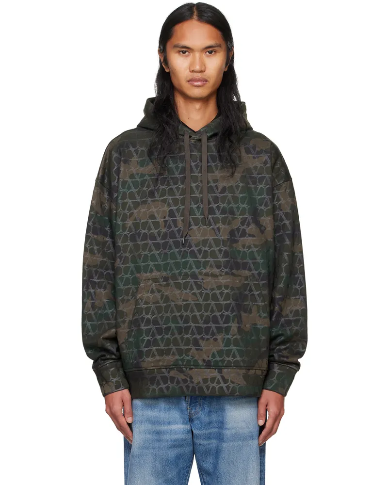 Valentino Garavani Khaki Camouflage Hoodie Zcx