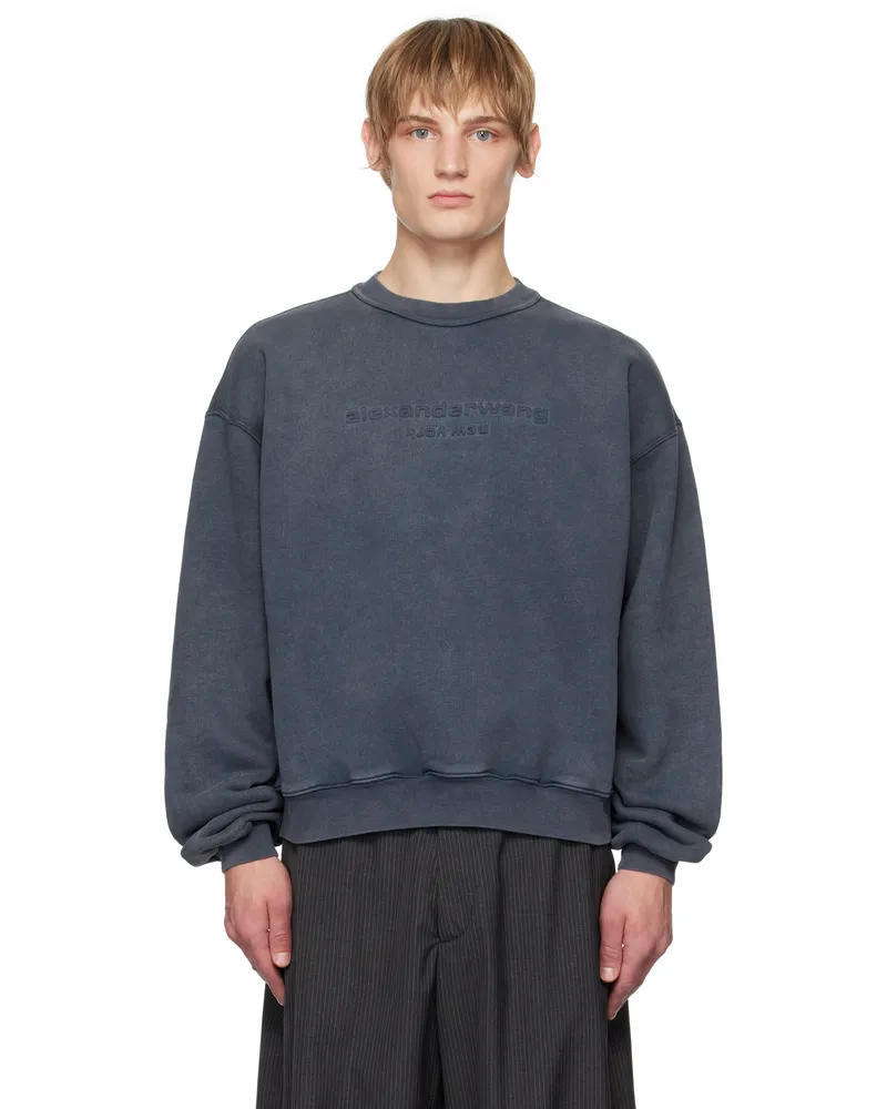 Alexander Wang Gray Embossed Logo Sweatshirt 067a