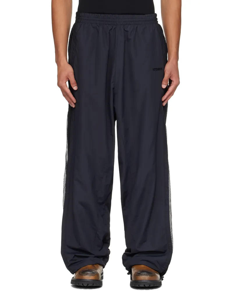 VETEMENTS Black Mesh Panel Track Pants Black