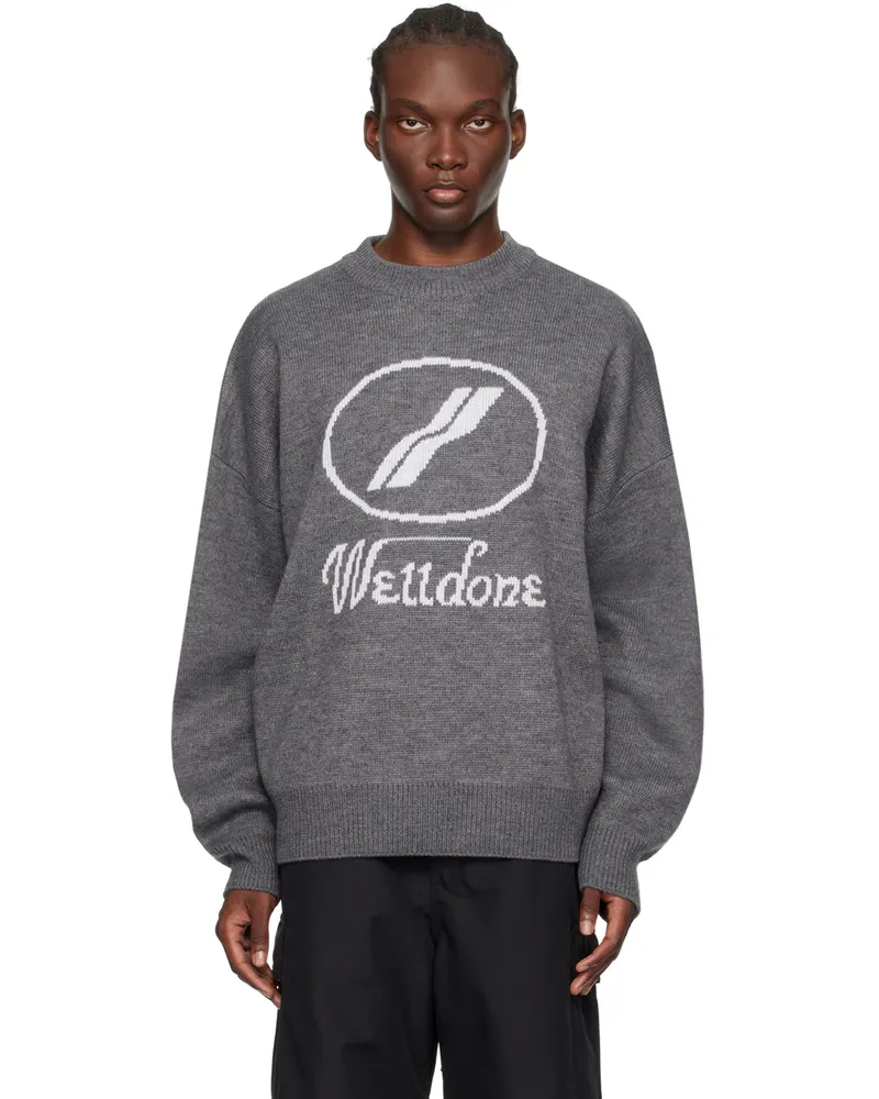 WE 11 DONE Gray JQD Sweater Grey