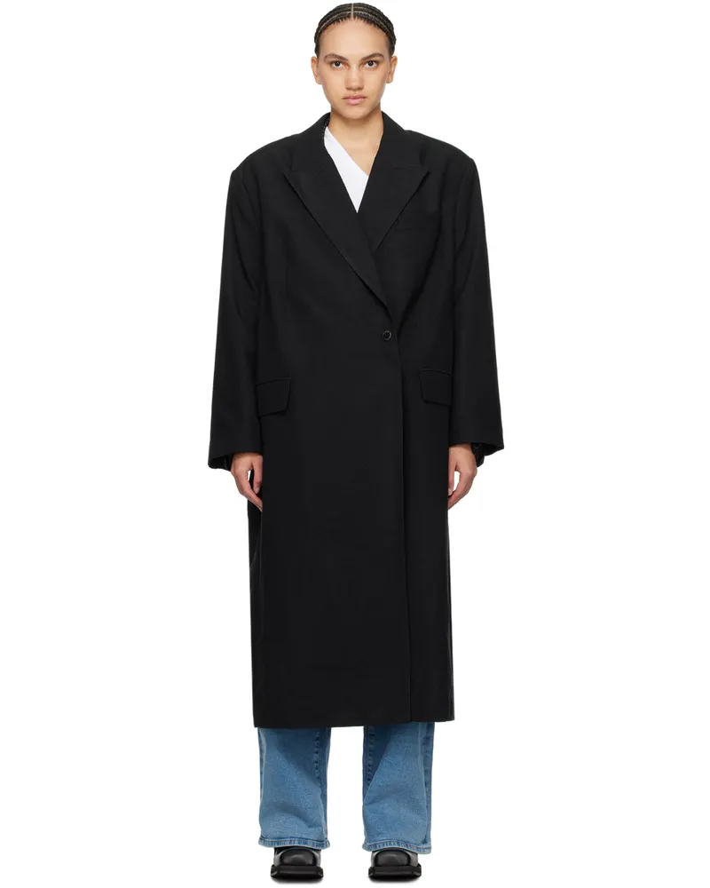 ROTATE Birger Christensen Black Oversized Coat 1000