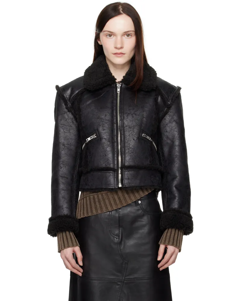 STAND Black Nyrah Faux-Leather Jacket 88410