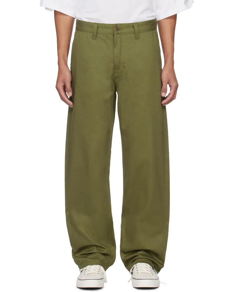 Nudie Jeans Khaki Tuff Tony Trousers Green