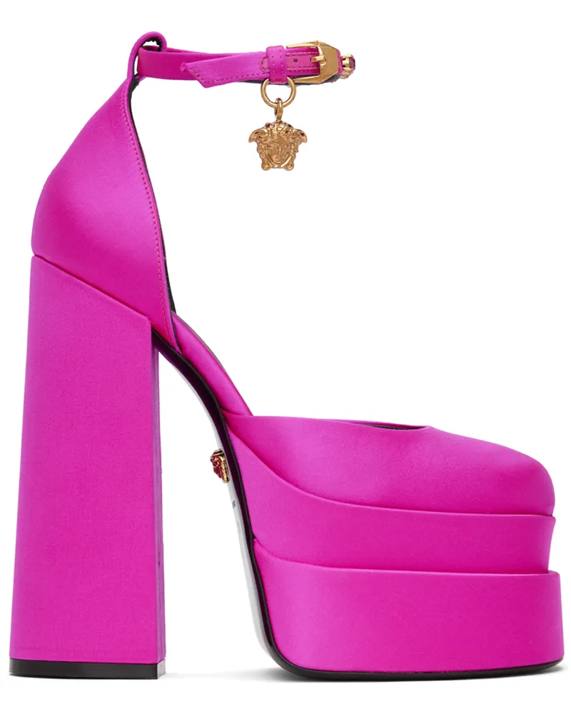 Versace Pink Medusa Aevitas Platform Heels 1pa4v