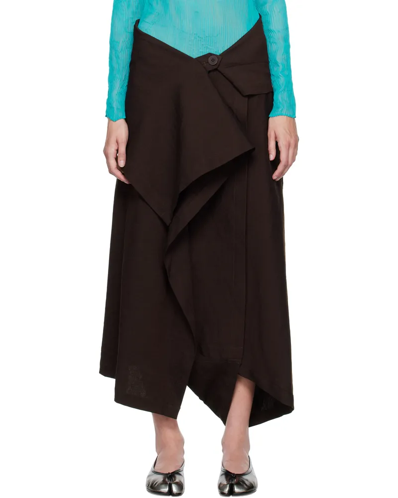 Issey Miyake Burgundy Enclothe Washi & Wool Trousers 88