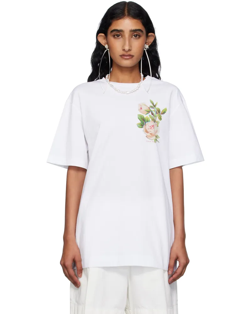 Simone Rocha White Rose Bouquet T-shirt White