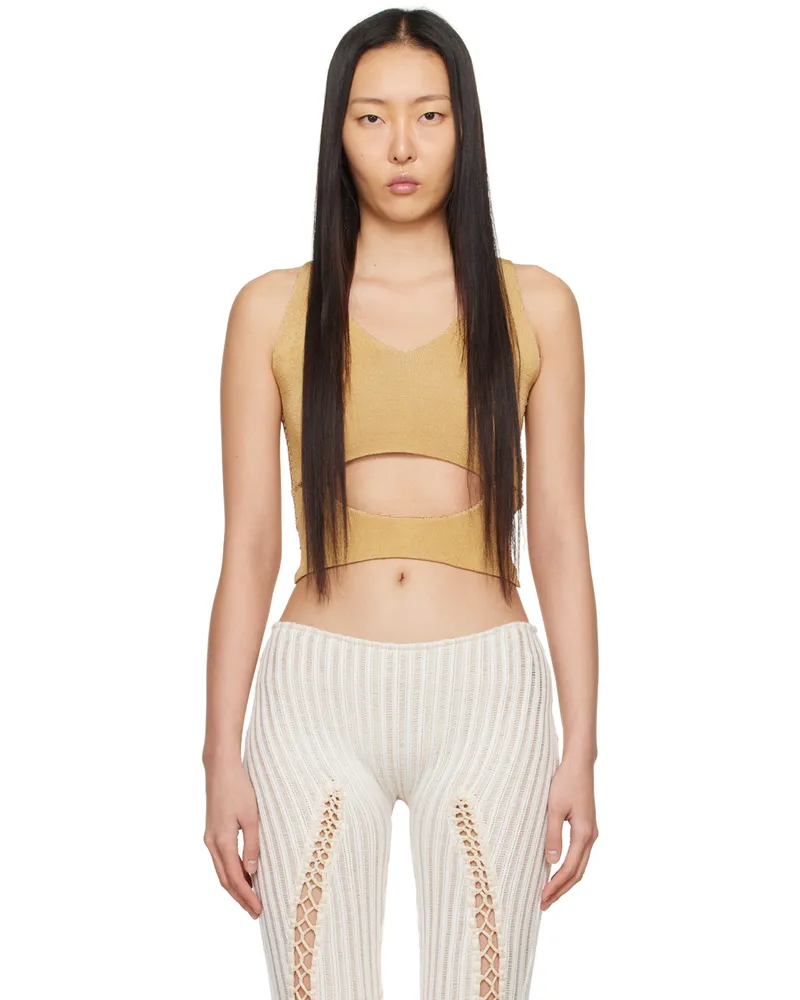 Isa Boulder Tan Razor Tank Top Gold