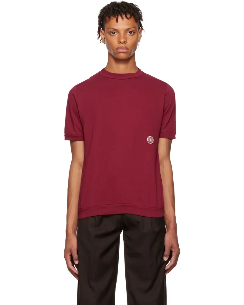 Lukhanyo Mdingi Burgundy Cotton T-Shirt Burgundy