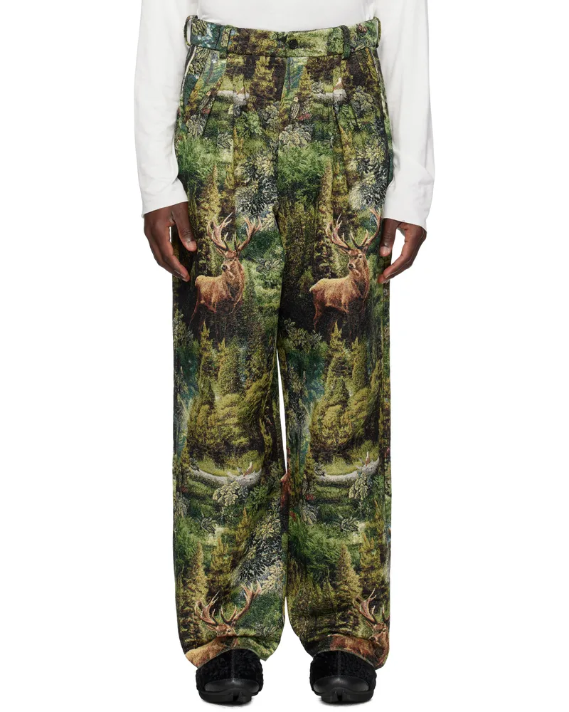 BLESS Green Ultrawidepleated Trousers Ancient