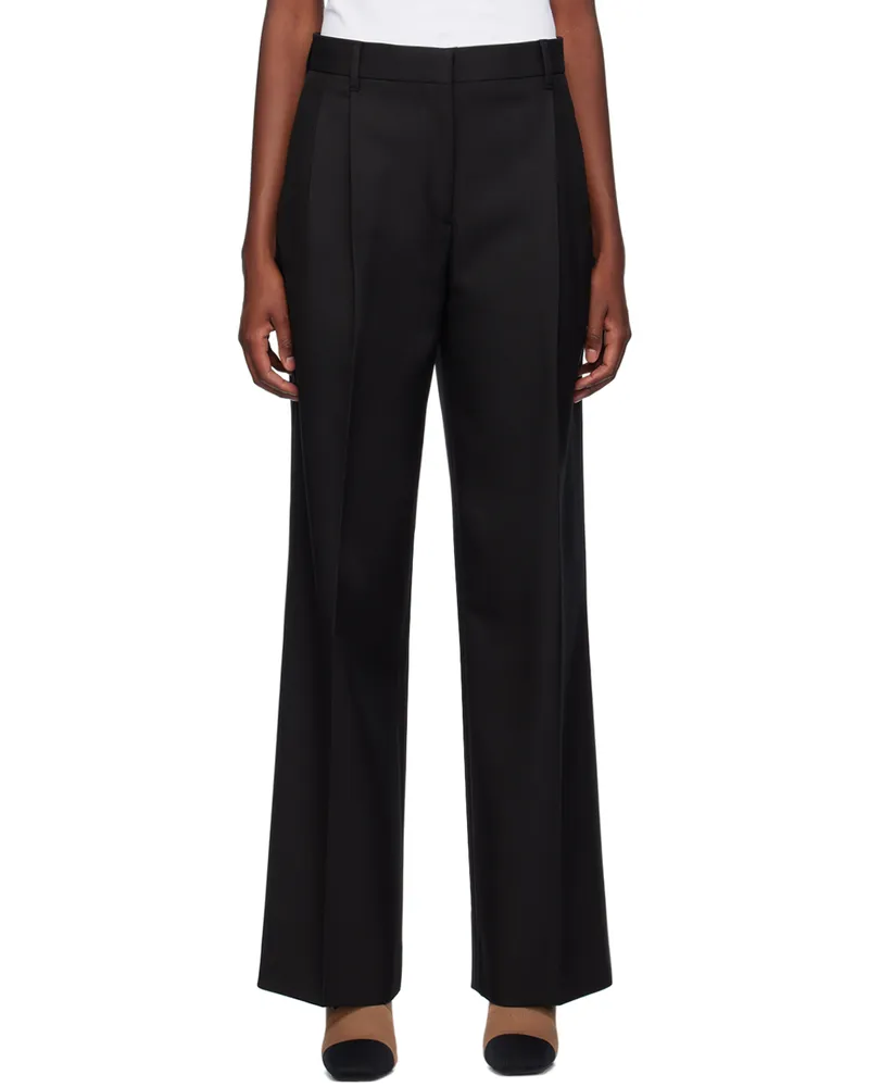 Burberry Black Wide-Leg Trousers Black