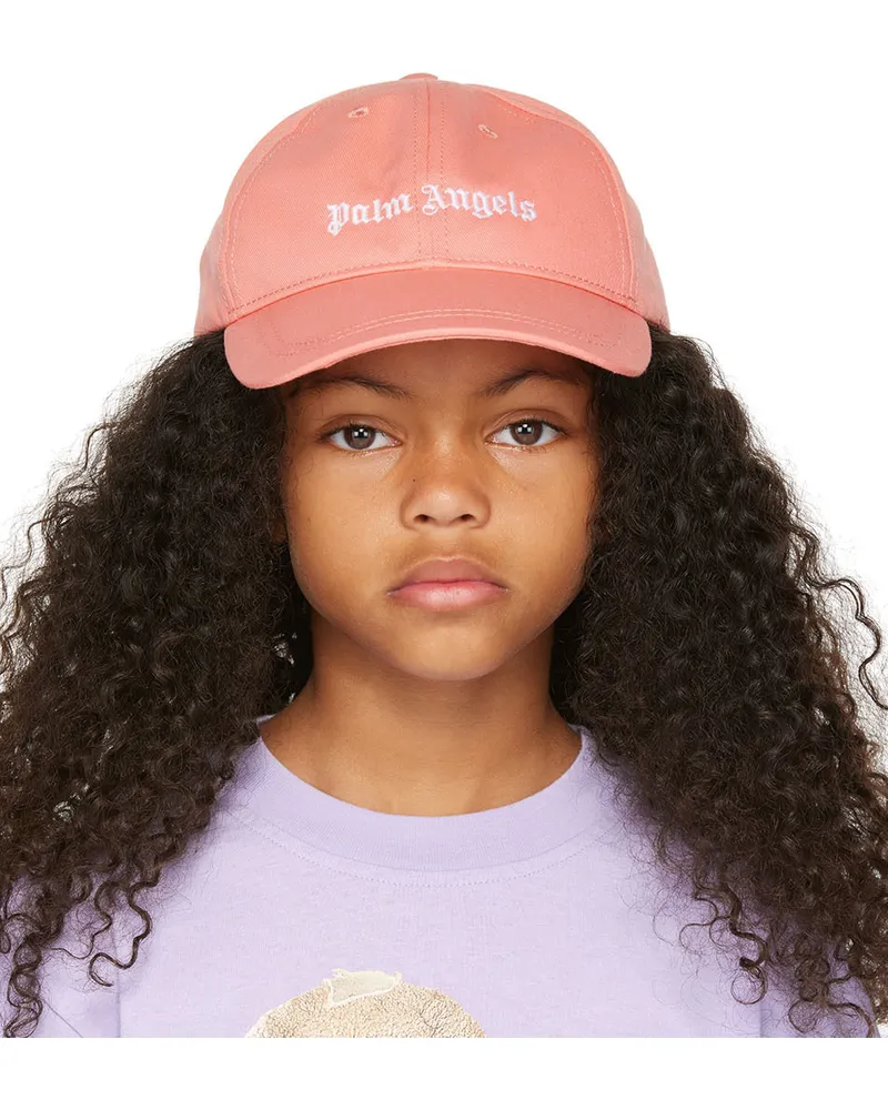 Palm Angels Kids Pink Embroidered Cap Pink