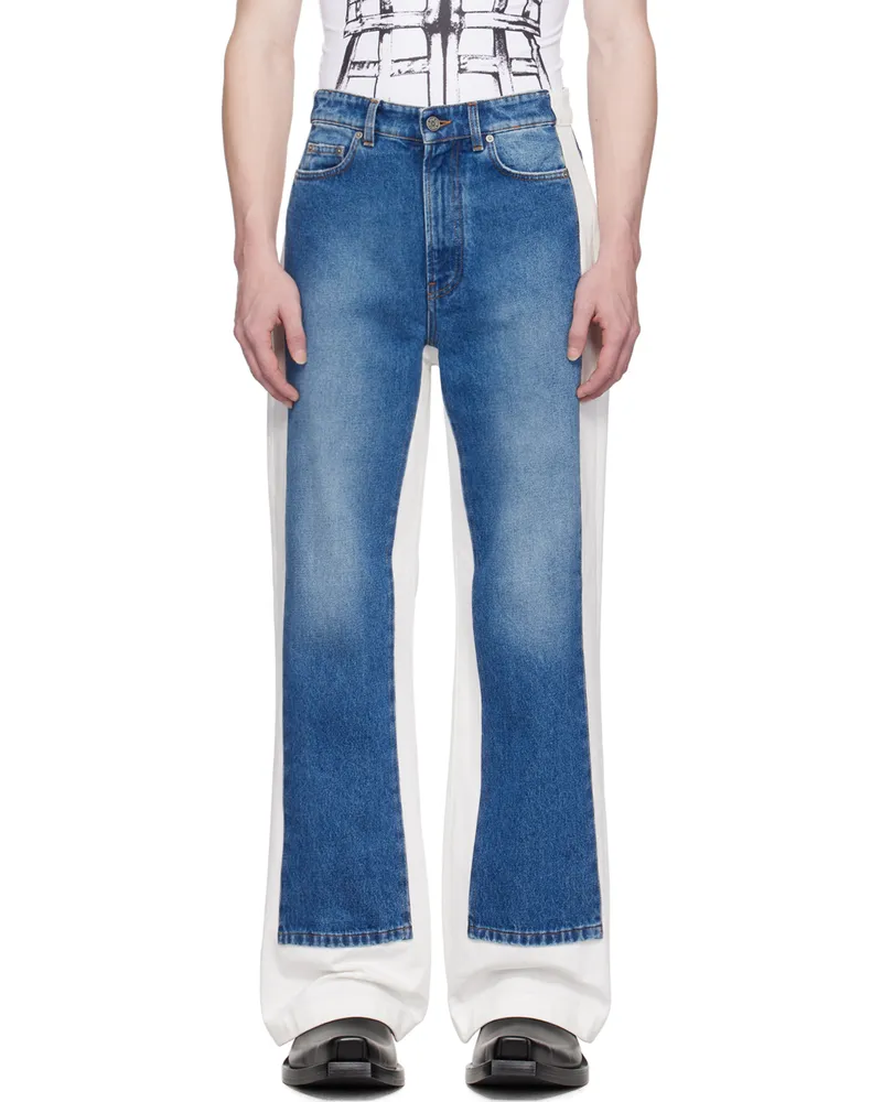 Jean Paul Gaultier Blue & White Paneled Jeans 5701-vntgblu