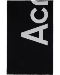 Acne Studios Black & White Jacquard-Logo Scarf Jblack