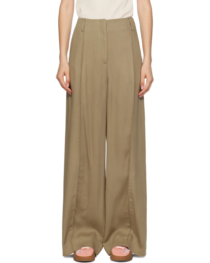 Acne Studios Khaki Straight-Leg Trousers Dgy