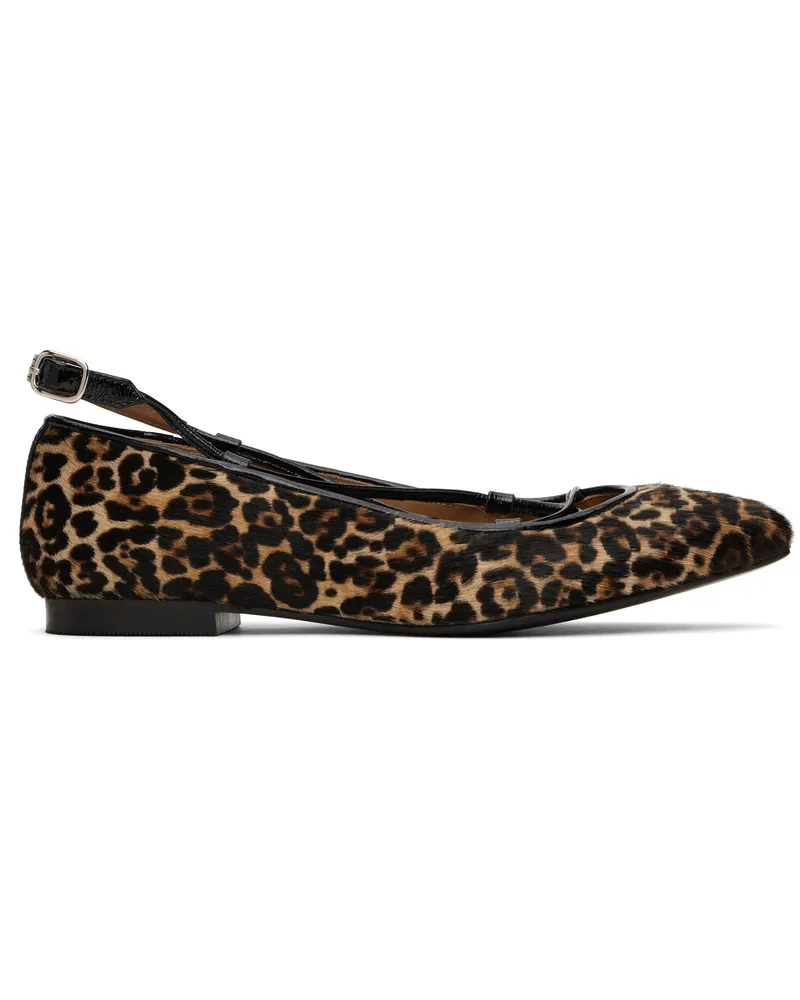 A.P.C. Brown & Black Katie Ballerina Flats Lzz