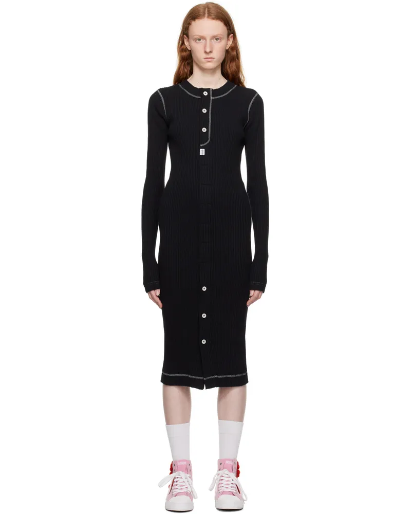 Moschino Black Button Midi Dress J1555
