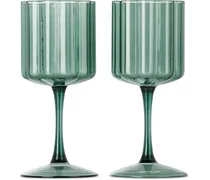 Green Wave Wine Glass Set