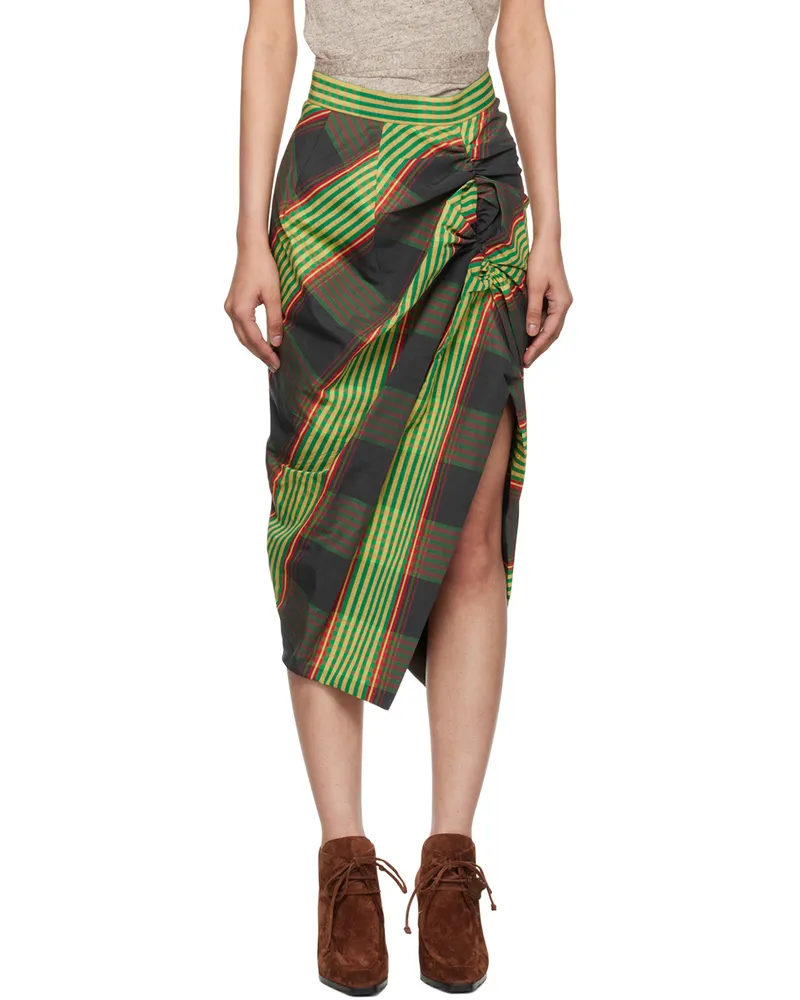 Vivienne Westwood Green Side Panther Midi Skirt N203