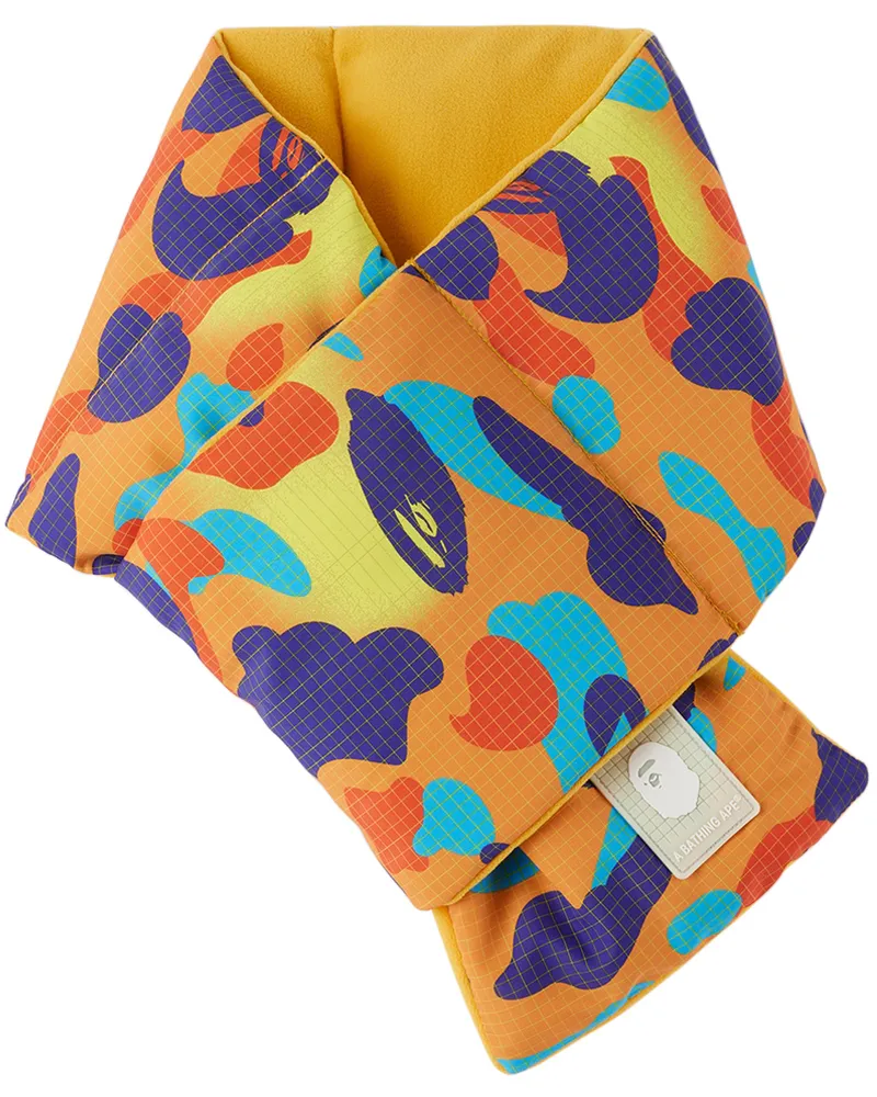 BAPE Kids Yellow Grid Scarf Multi