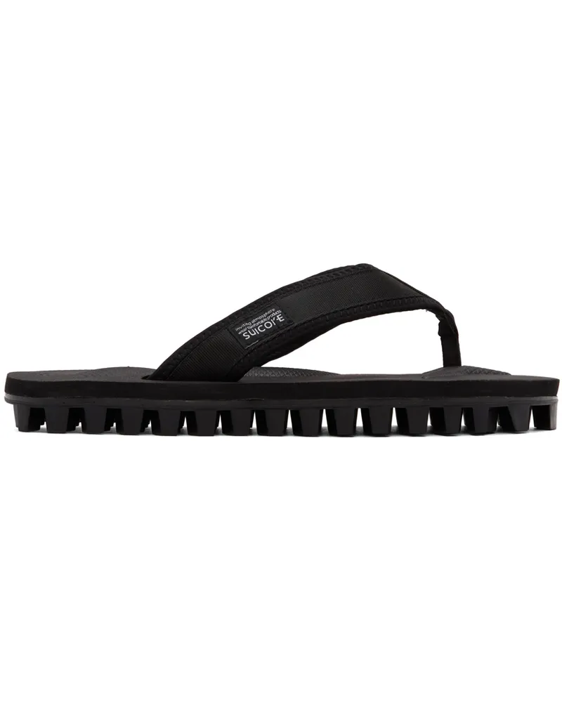SUICOKE Black Jono Flip Flops Black