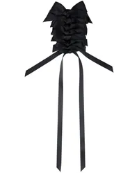 Simone Rocha Black Long Rosette Bow Brooch Black