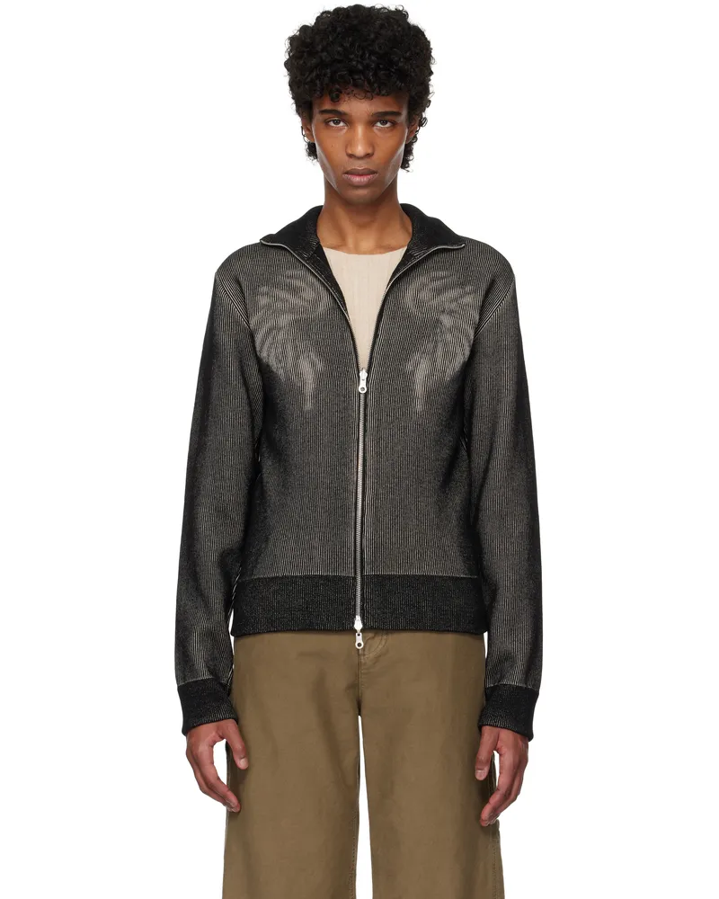 Dries van Noten Black Zip-Up Sweater 900