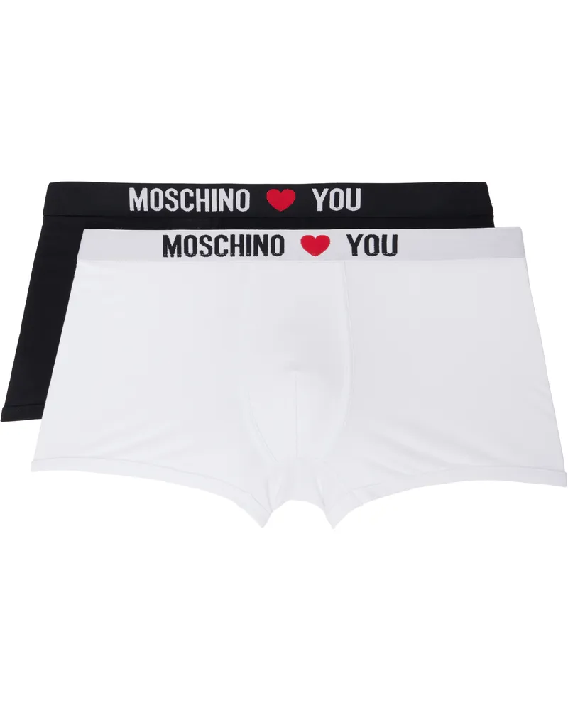 Moschino Two-Pack Black & White 'My Valentine' Boxers Multi