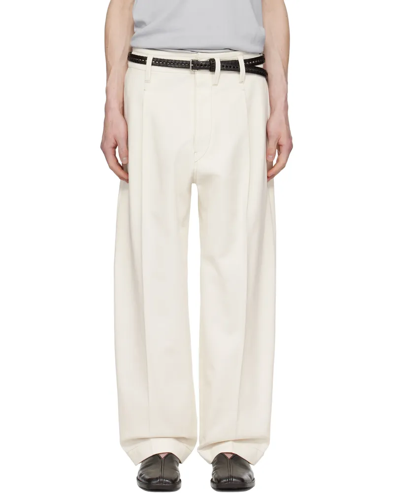 Christophe Lemaire Off-White Pleated Carrot Trousers Wh014